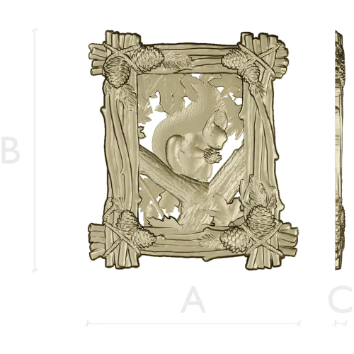 Белка в лесной раме - 3D модель STL для ЧПУ