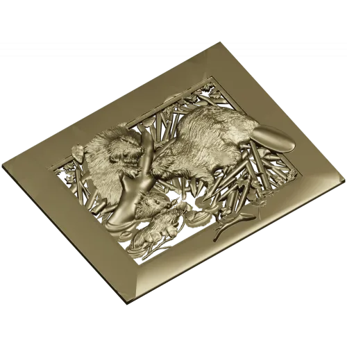 Панно "Бобровая заводь" - 3D модель STL для ЧПУ