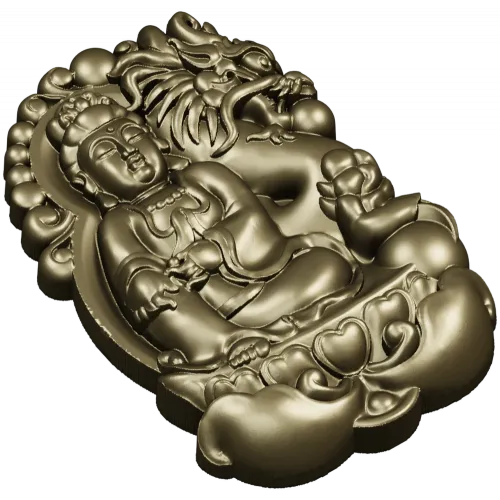 Бодхисаттва с драконом - 3D модель STL для ЧПУ