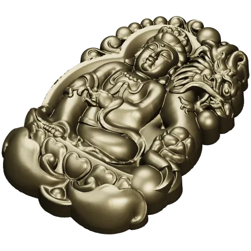 Бодхисаттва с драконом - 3D модель STL для ЧПУ