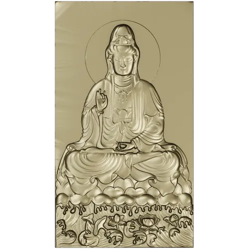 High-relief Buddha STL for CNC - Seated Lotus Panel