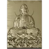 High-relief Buddha STL for CNC - Seated Lotus Panel