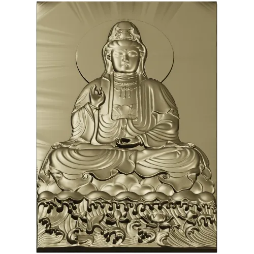 High-relief Buddha STL for CNC - Seated Lotus Panel