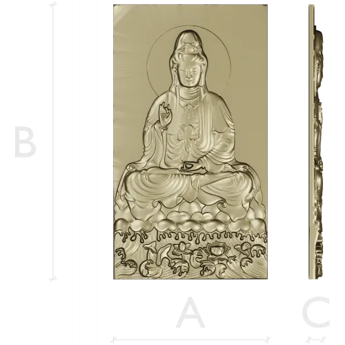 High-relief Buddha STL for CNC - Seated Lotus Panel