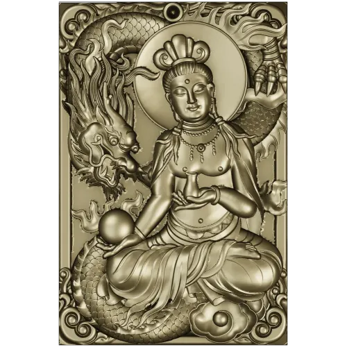 Serene Dragon Buddha Plaque