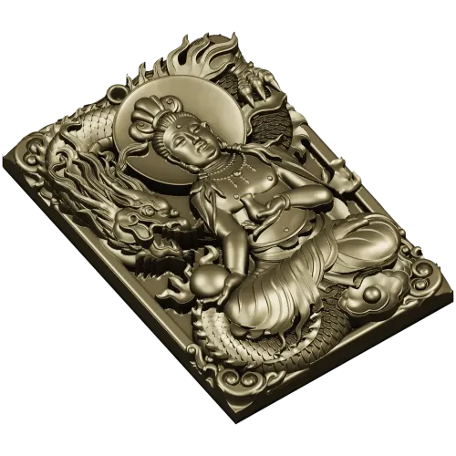 Serene Dragon Buddha Plaque