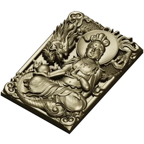 Serene Dragon Buddha Plaque
