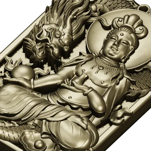 Serene Dragon Buddha Plaque