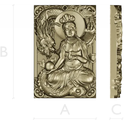Serene Dragon Buddha Plaque