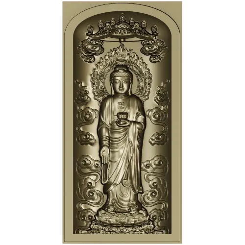 Serene Standing Buddha Relief STL