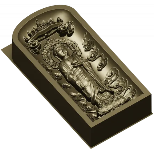 Serene Standing Buddha Relief STL
