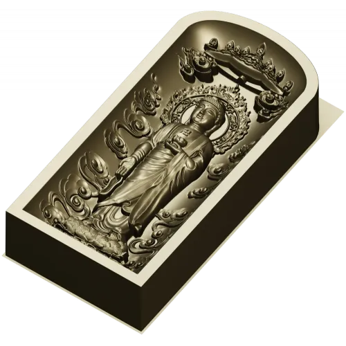Serene Standing Buddha Relief STL