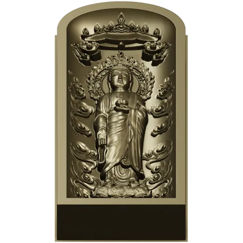 Serene Standing Buddha Relief STL