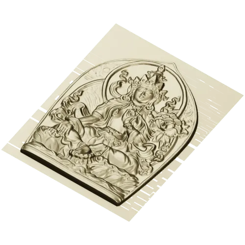 Бодхисаттва Лотос - рельефная 3D STL модель для ЧПУ