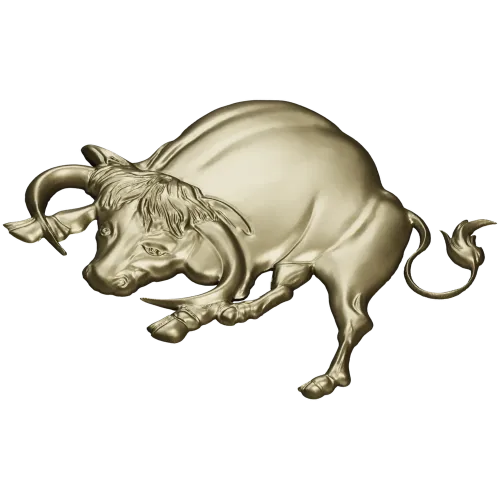Bull bas-relief STL for CNC - Taurus charging 3D model
