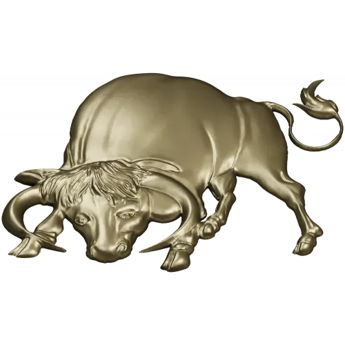 Bull bas-relief STL for CNC - Taurus charging 3D model