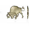 Bull bas-relief STL for CNC - Taurus charging 3D model