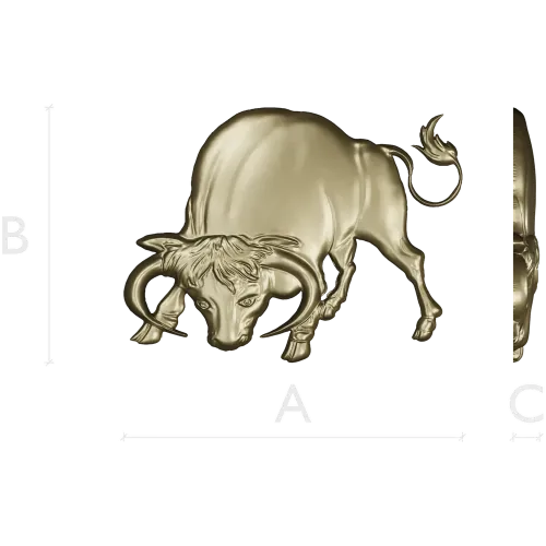 Bull bas-relief STL for CNC - Taurus charging 3D model