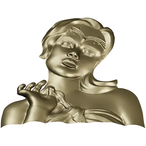 Elysian Maiden Bust - STL 3D Model for CNC