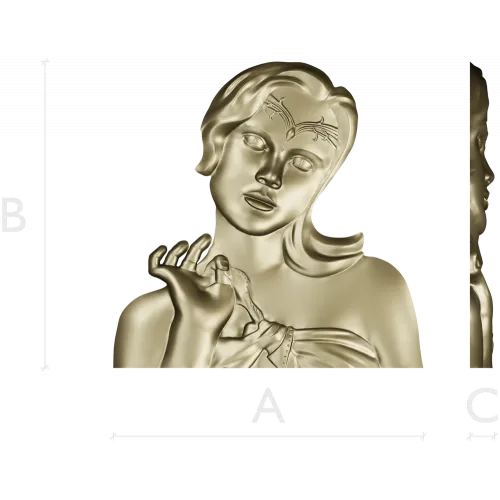 Elysian Maiden Bust - STL 3D Model for CNC