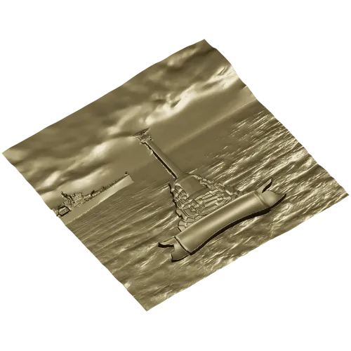 Seastone Monument relief - STL panel for CNC