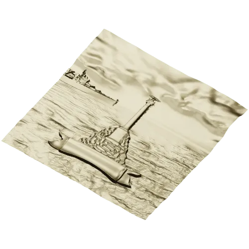 Seastone Monument relief - STL panel for CNC