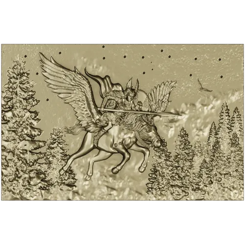 Valkyrie relief STL panel - high-detail 3D model for CNC