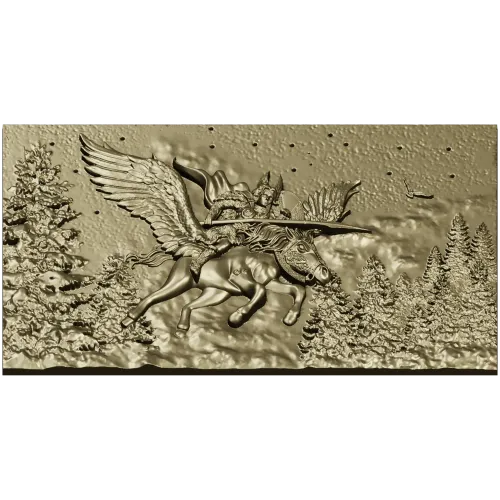 Valkyrie relief STL panel - high-detail 3D model for CNC