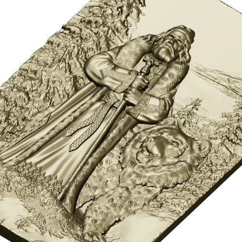 Veles with Bear - High-Relief CNC Panel STL