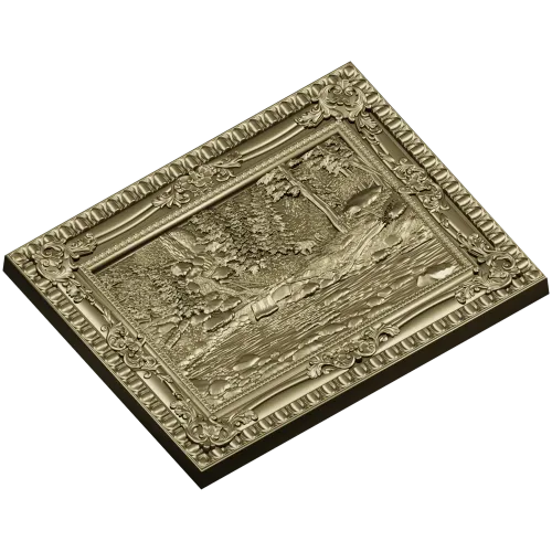 3D модель STL "Великолепный лес" - рельефное панно в резной раме
