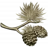Pine Sprig with Cones - Detailed STL 3D Model for CNC