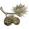 Pine Sprig with Cones - Detailed STL 3D Model for CNC