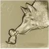 Wolf and Pup bas-relief STL for CNC