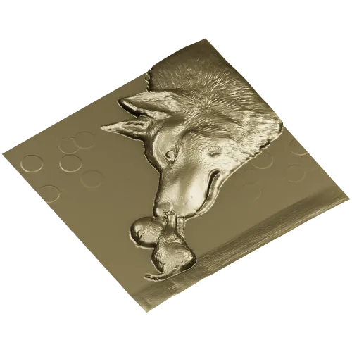 Wolf and Pup bas-relief STL for CNC
