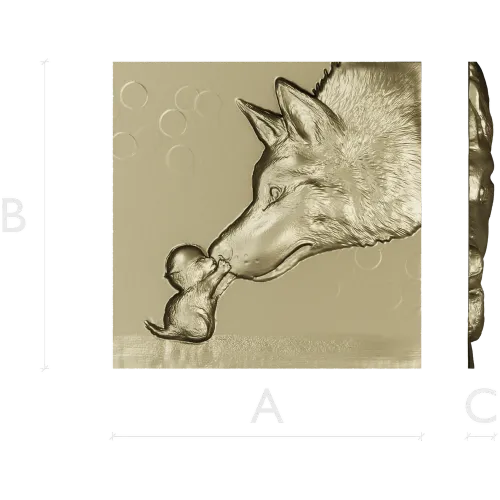 Wolf and Pup bas-relief STL for CNC