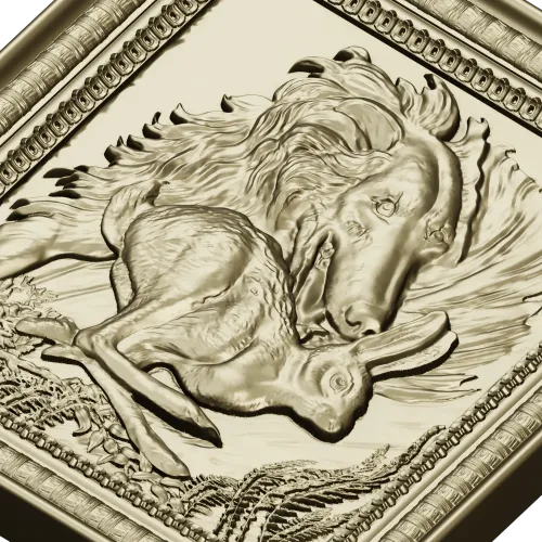 Wolf and Hare High-Relief Panel STL
