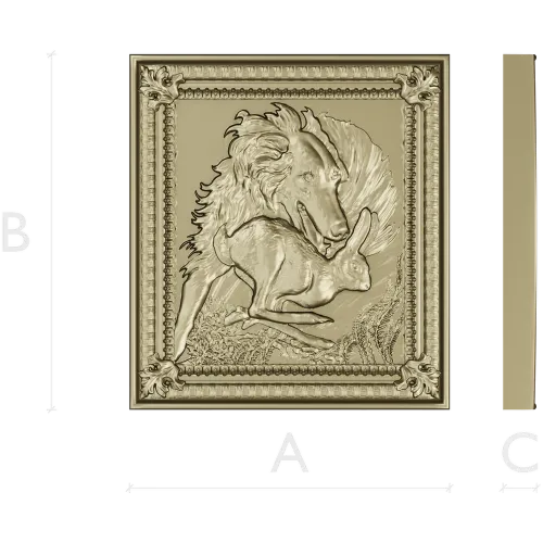 Wolf and Hare High-Relief Panel STL