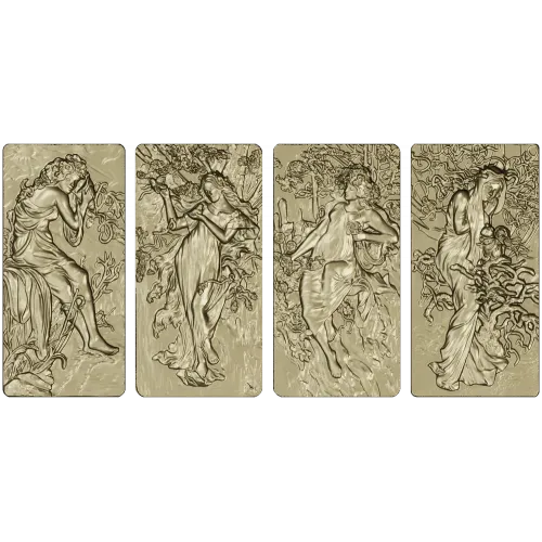 Four Seasons High-Relief Panels STL