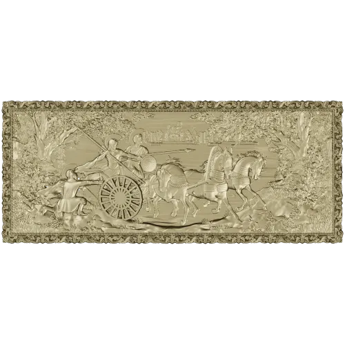 Triumphal Chariot Relief - high-relief STL 3D model for CNC