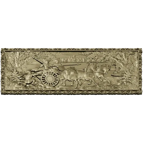 Triumphal Chariot Relief - high-relief STL 3D model for CNC