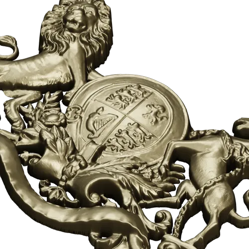 Royal Coat of Arms 3D STL model for CNC carving