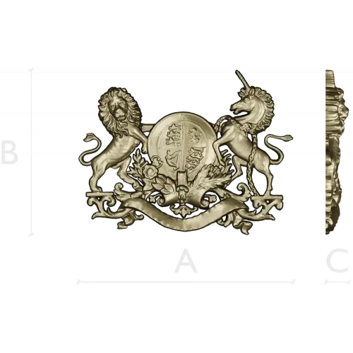Royal Coat of Arms 3D STL model for CNC carving