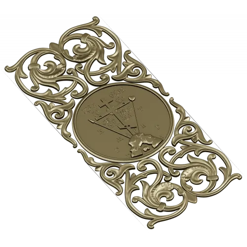 Golgotha Medallion Acanthus Panel - STL for CNC