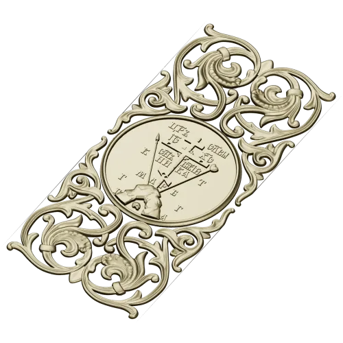 Golgotha Medallion Acanthus Panel - STL for CNC