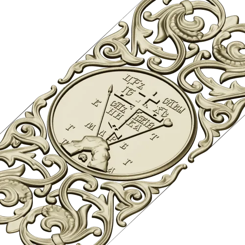 Golgotha Medallion Acanthus Panel - STL for CNC