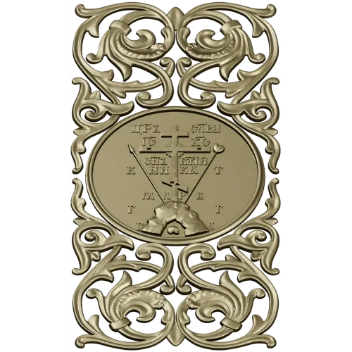 Golgotha Medallion Acanthus Panel - STL for CNC