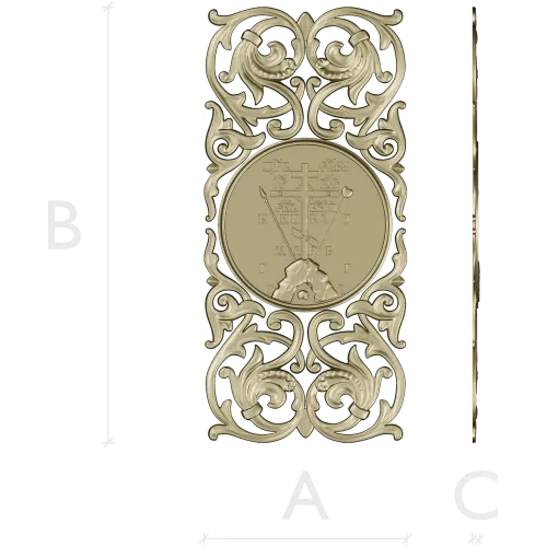 Golgotha Medallion Acanthus Panel - STL for CNC