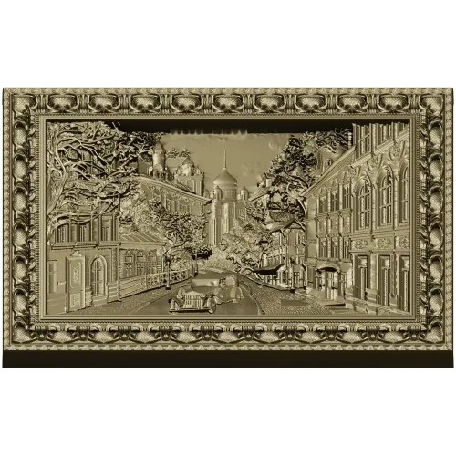 Vintage Boulevard - high-relief STL for CNC carving