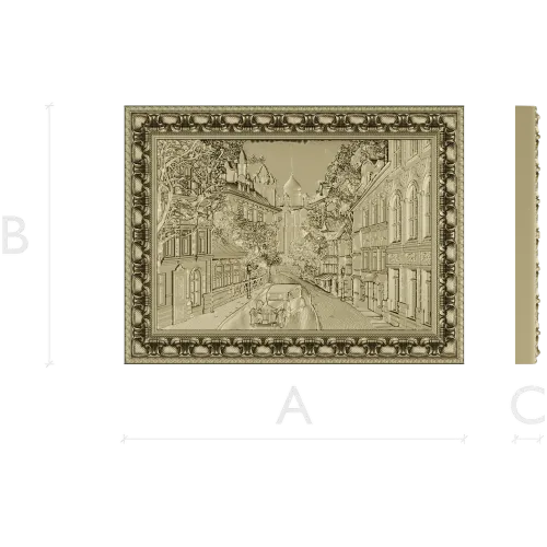 Vintage Boulevard - high-relief STL for CNC carving