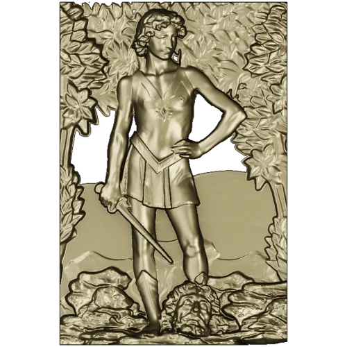 David the Victor - high relief 3D model in STL for CNC